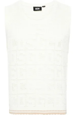 GCDS Monogram macramé sleeveless jumper