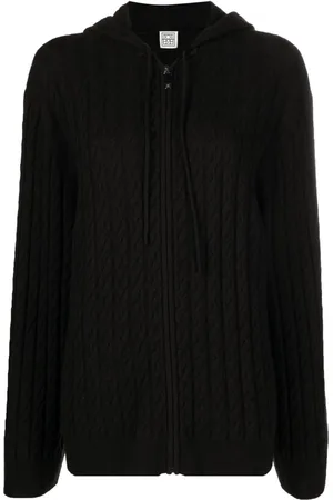 Totême Cable-knit zip-up hoodie