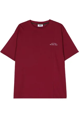 GCDS Embroidered-logo cotton T-shirt