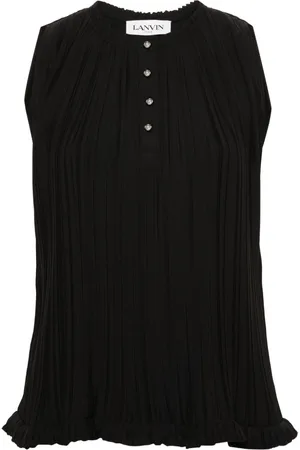 Lanvin Pleated crepe de chine top