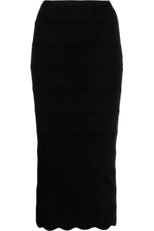 Patou Wave Milano-knit pencil skirt