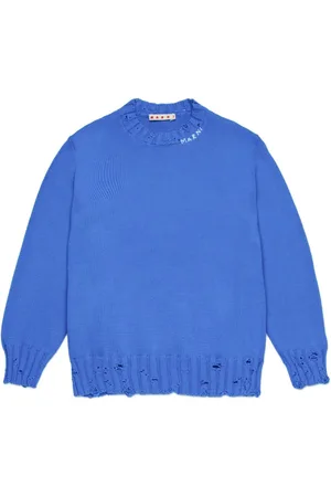 Marni Logo-embroidered ripped jumper