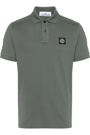 Stone Island Compass-patch piqué polo shirt