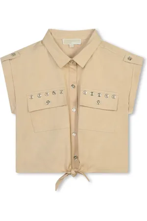 Michael Kors Eyelet-detail cotton cropped shirt