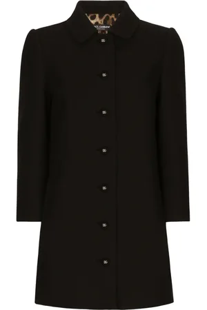 Dolce & Gabbana Logo-engraved single-breasted coat