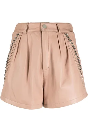 Philipp Plein Crystal-embellished leather shorts