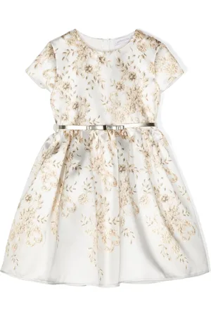 MONNALISA Mikado ramage-print twill dress