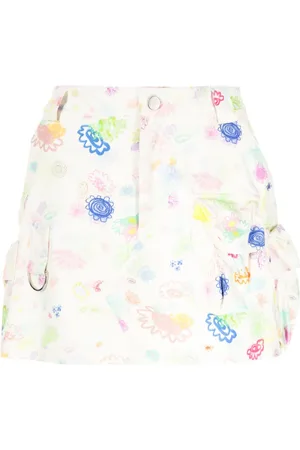 Collina Strada Floral-print cotton miniskirt