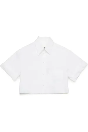 Maison Margiela Logo-embroidered cropped shirt
