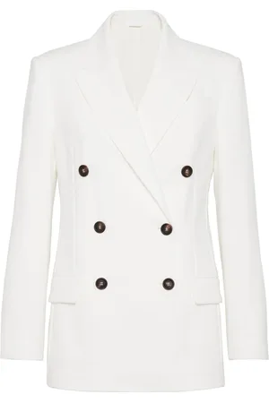 Brunello Cucinelli Double-breasted cotton-twill blazer