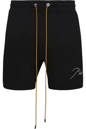 Rhude Logo-embroidered cotton track shorts