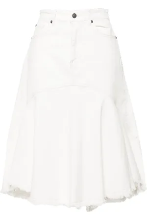 Twin-Set Asymmetric Bull denim skirt