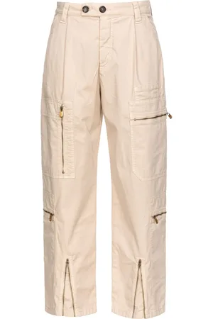 Pinko Multiple-pocket pleated straight-leg trousers