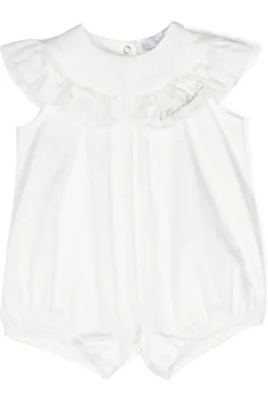 MONNALISA Logo-embroidered cotton bodysuit