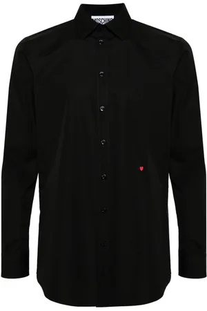 Moschino Heart-embroidered poplin shirt