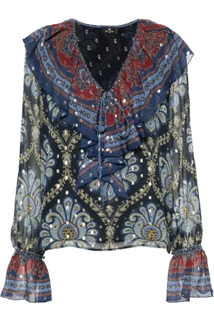 Etro Graphic-print crepe blouse
