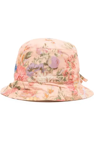 ZIMMERMANN Floral-print drawstring bucket hat