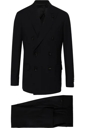 LARDINI Double-breasted wool suit