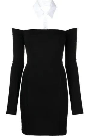 Patrizia Pepe Detachable-collar sheath mini dress