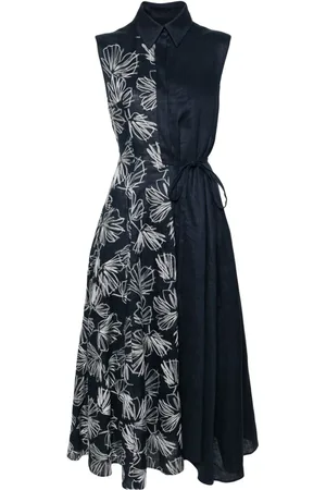 TALBOT RUNHOF Floral-embroidered linen shirtdress