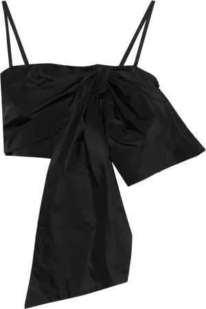 Msgm Oversized-bow crepe top