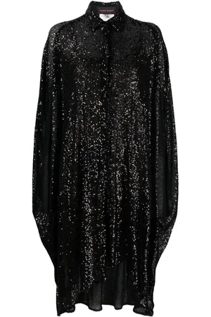 TALBOT RUNHOF Sequinned midi shirtdress