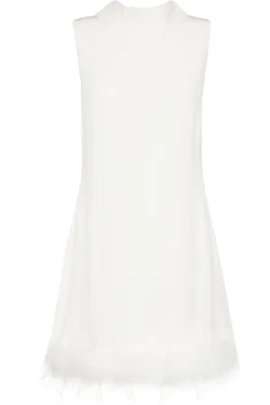 RIXO London Candice feather-trim minidress