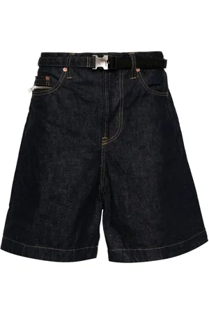 SACAI High-rise straight-leg denim shorts