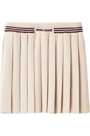 Miu Miu Pleated knitted cashmere miniskirt