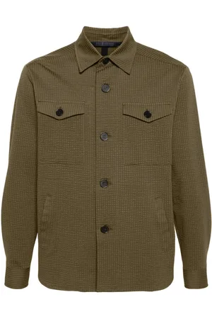 Harris Wharf London Seersucker shirt jacket