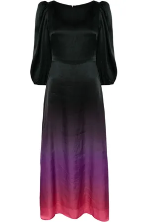 OLIVIA RUBIN Gradient-effect satin maxi dress