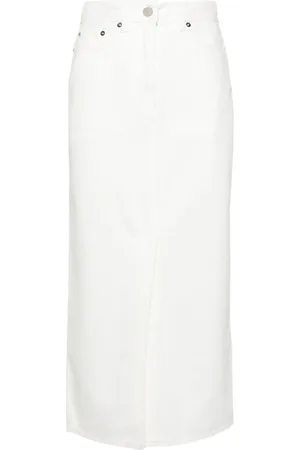 Loulou Studio Straight denim midi skirt