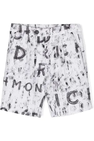 John Richmond Graffiti-print linen shorts