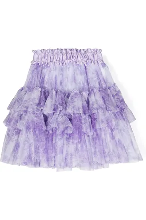 MONNALISA Floral-print ruffled skirt