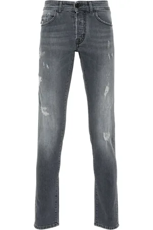 sartoria tramarossa 1980 distressed low-rise slim-cut jeans