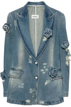Seen Users Rose single-breasted denim blazer