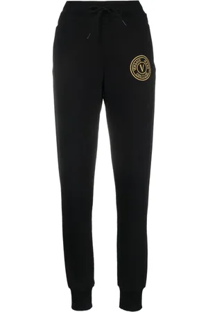 VERSACE Logo-embroidered cotton track pants