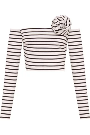 Nicholas Elaina striped off-shoulder top