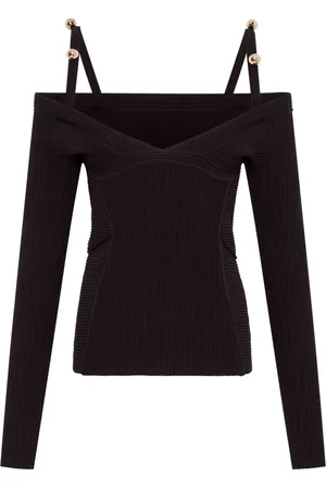 Nicholas Leah cold-shoulder knitted top