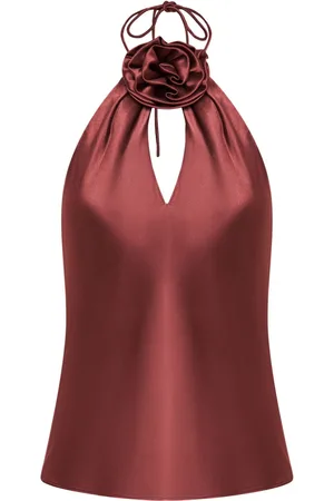 Nicholas Annie floral-appliqué halterneck top