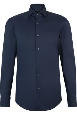 HUGO BOSS Spread-collar poplin shirt