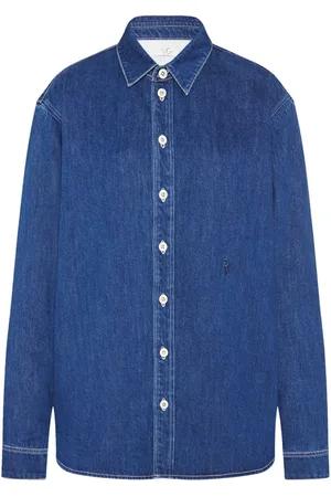ROSETTA GETTY X Violet Getty pointed-collar denim shirt