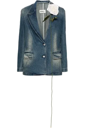 Seen Users Carnivorous floral-appliqué blazer