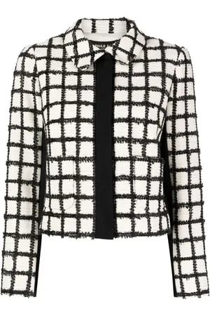 Paule Ka Grid-pattern single-breasted blazer