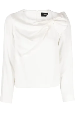 Paule Ka Bow-detailing zip-up T-shirt