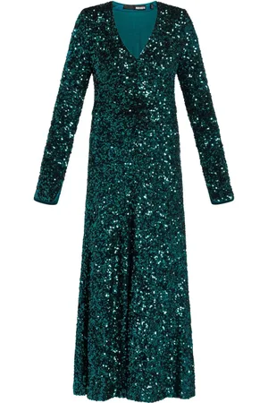 ROTATE Crystal-embellished maxi dress