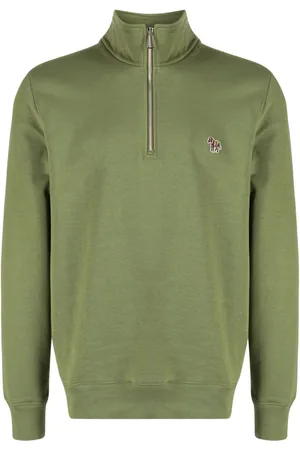 Paul Smith Zebra-motif cotton half-zip sweatshirt