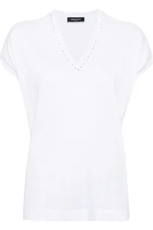 Fabiana Filippi Sequin-embellished knitted top