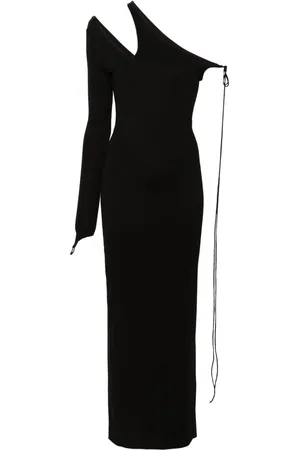 MANURI One-sleeve jersey maxi dress