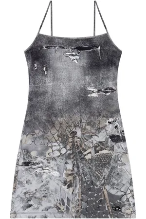 Diesel D-Hoppyn denim-print minidress
